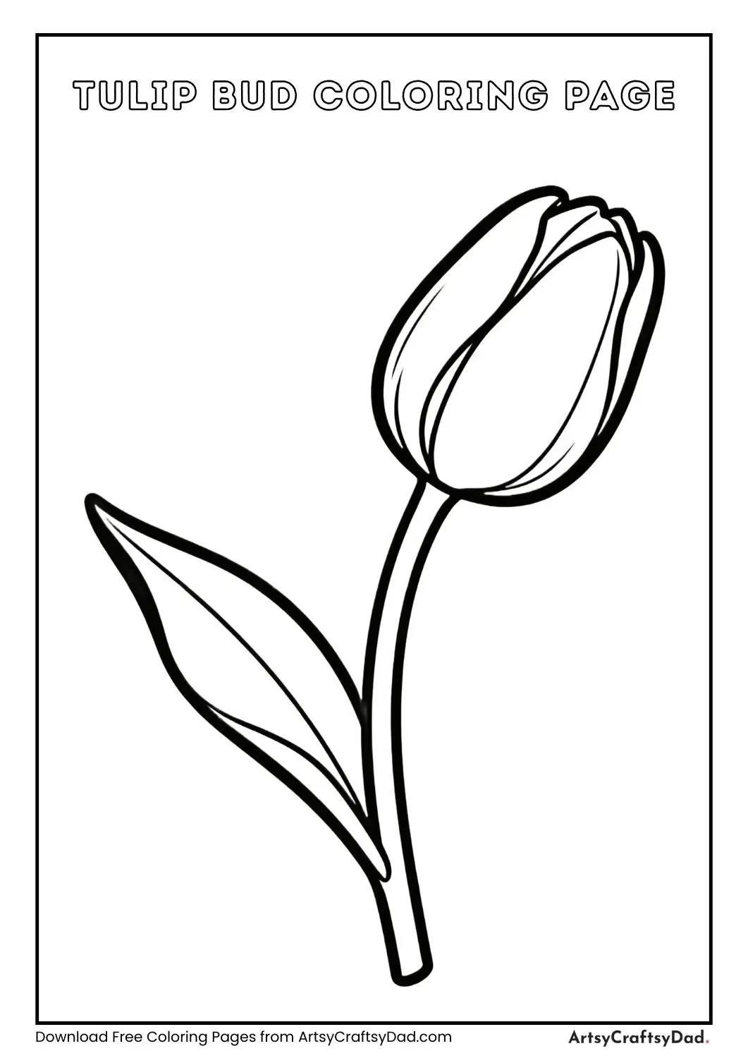 Tulip bud coloring page for kids