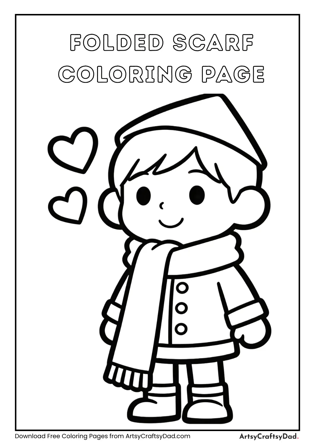 Folded scarf coloring page