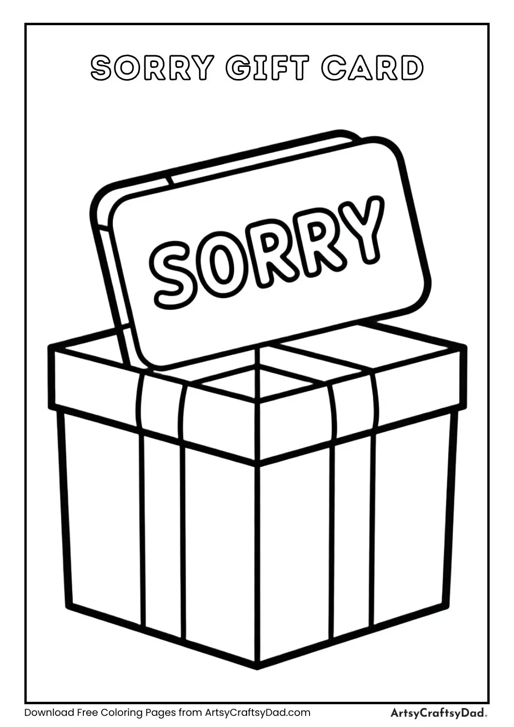 Gift with a “Sorry” card on top.