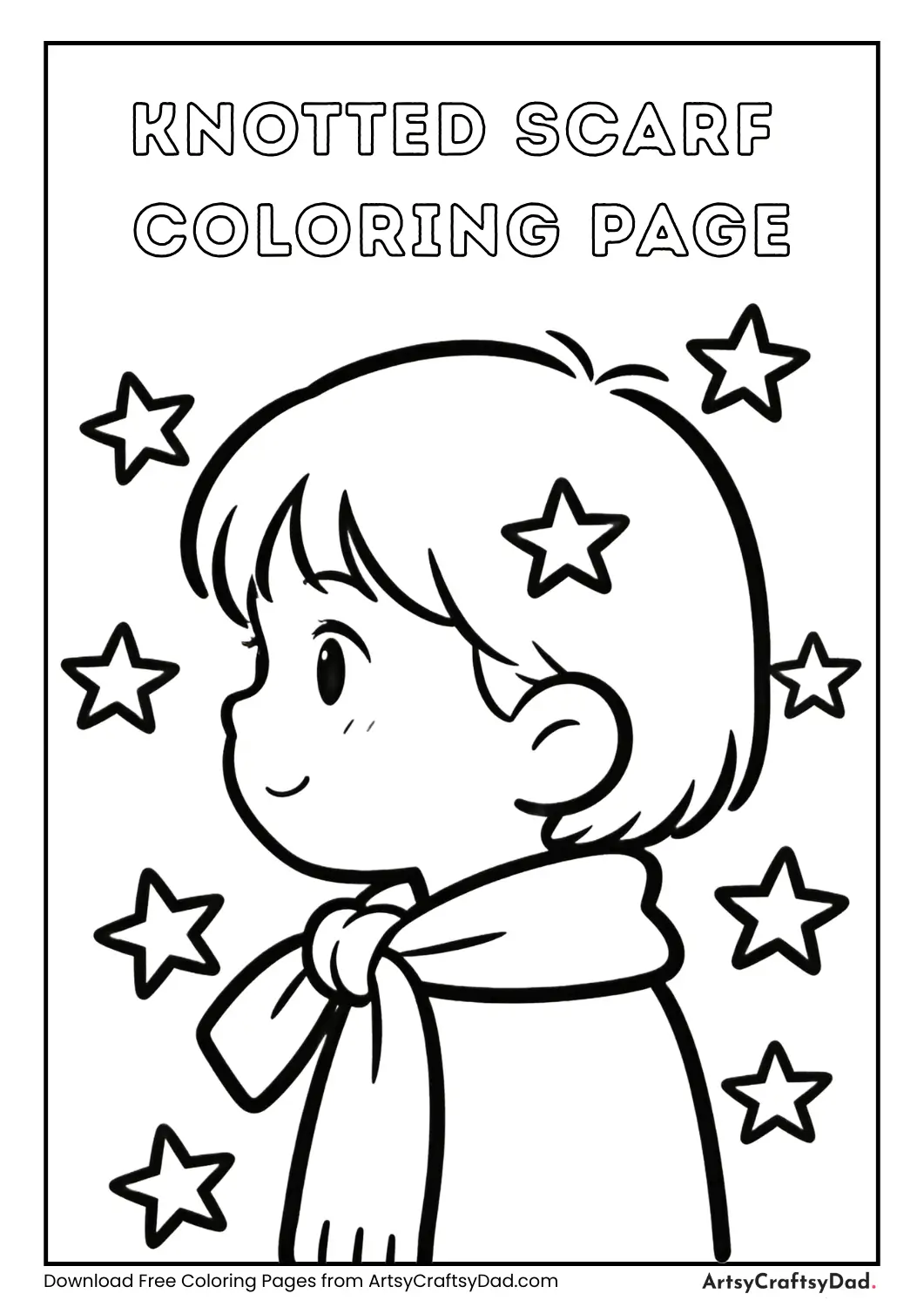 Knotted scarf coloring page