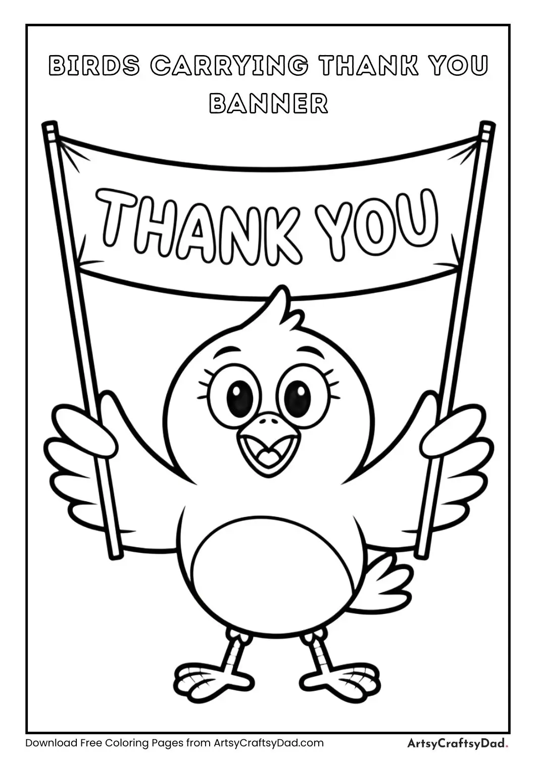 Birds Carrying Thank You Banner