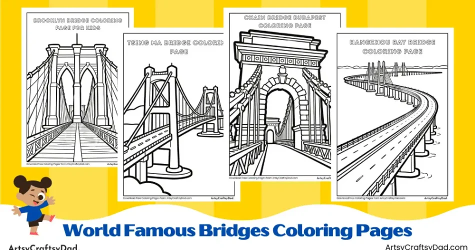 Beautiful World Famous Bridges Coloring Pages for Kids