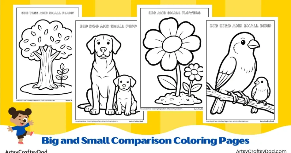 Big and Small Comparison Coloring Pages for Kids