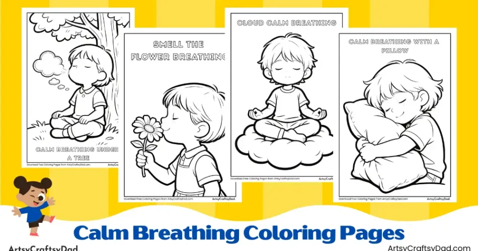 Calm Breathing Coloring Pages for Kids