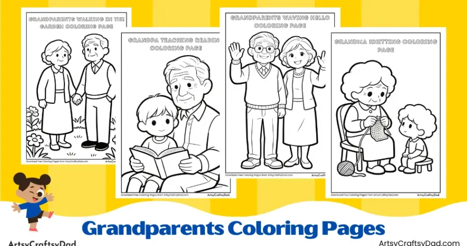 Easy Grandparents Coloring Pages for Children