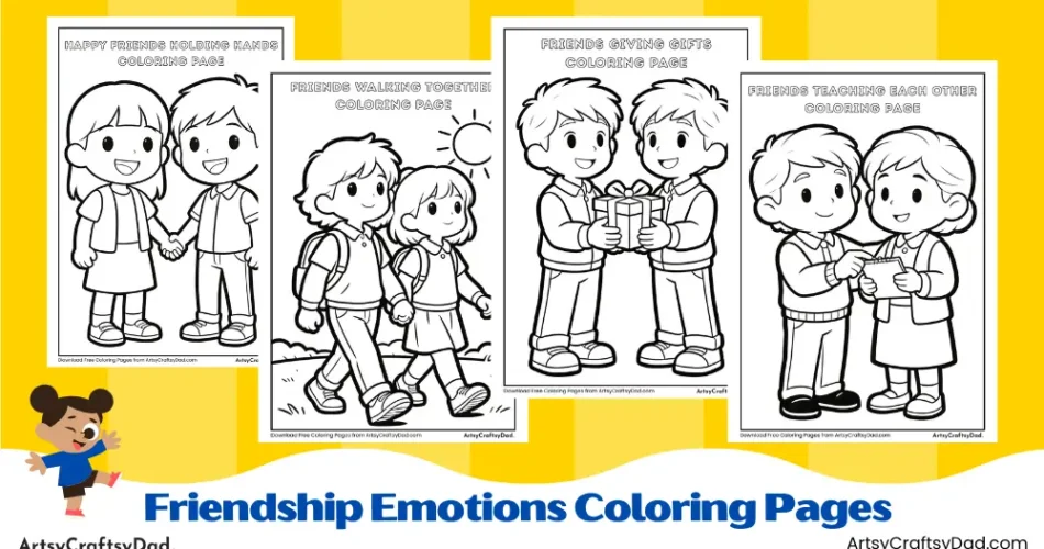 Friendship Emotions Coloring Pages for Kids