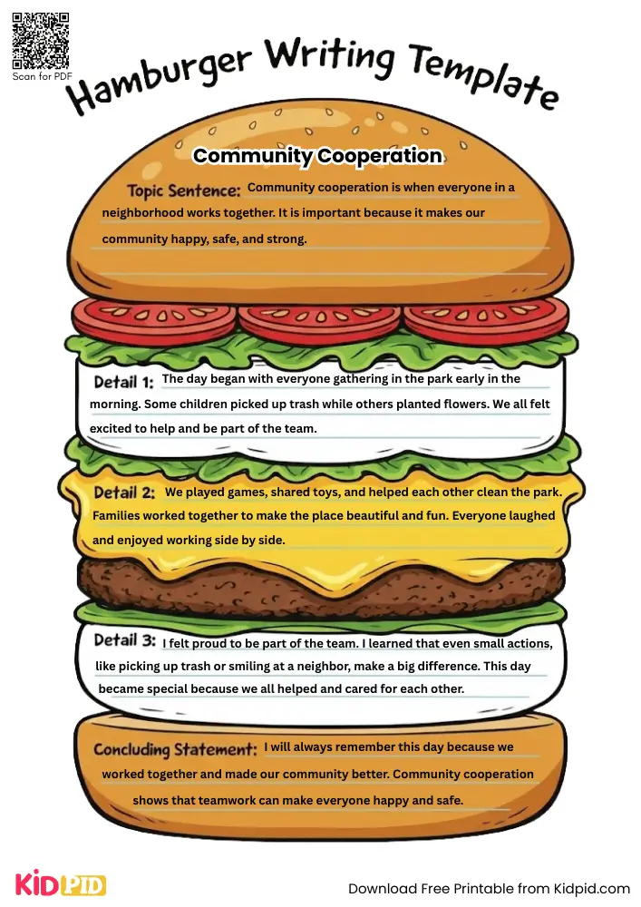Hamburger Paragraph on 'Community Cooperation' (Free Template)