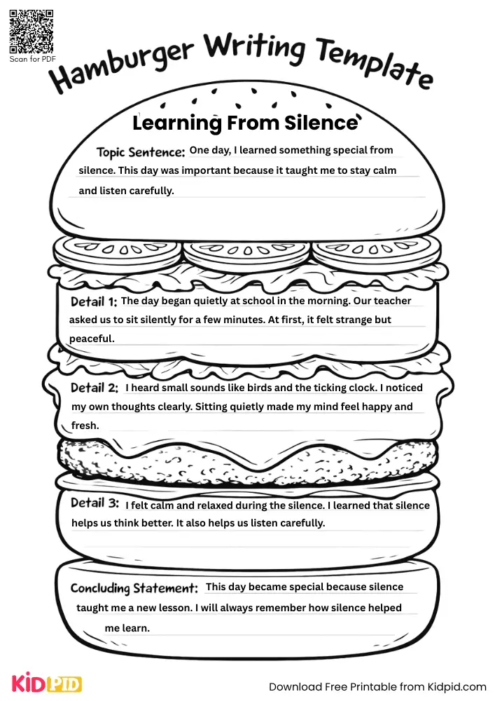 Hamburger Paragraph on 'Learning From Silence' (Free Template)