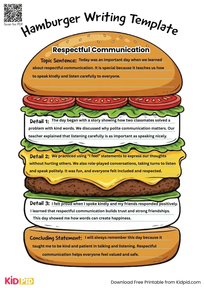 Hamburger Paragraph on 'Respectful Communication' (Free Template)