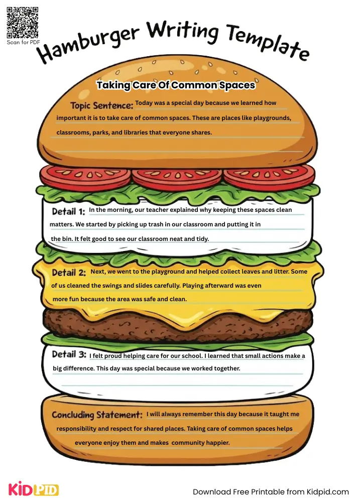 Hamburger Paragraph on 'Taking Care of Common Spaces' (Free Template)