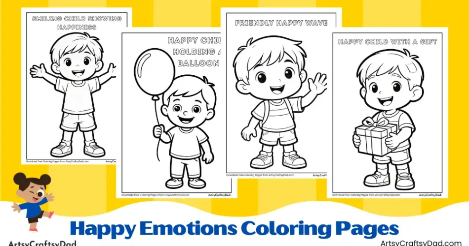 Happy Emotions Coloring Pages for Kids