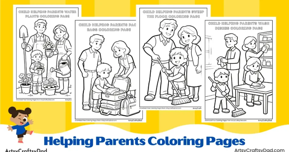 Helping Parents Coloring Pages for Kids