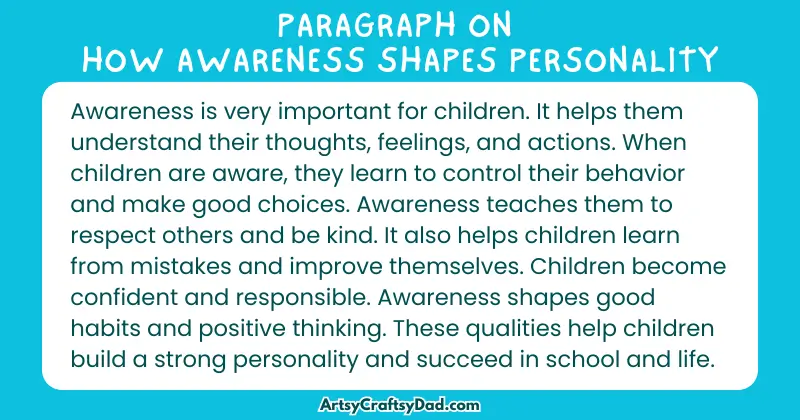 Essay & Paragraph on How Awareness Shapes Personality for Grades 3 to 8