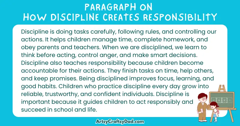 Essay & Paragraph on How Discipline Creates Responsibility for Grades 4 to 10