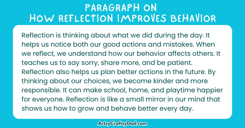 Essay & Paragraph on How Reflection Improves Behavior for Grades 3 to 10