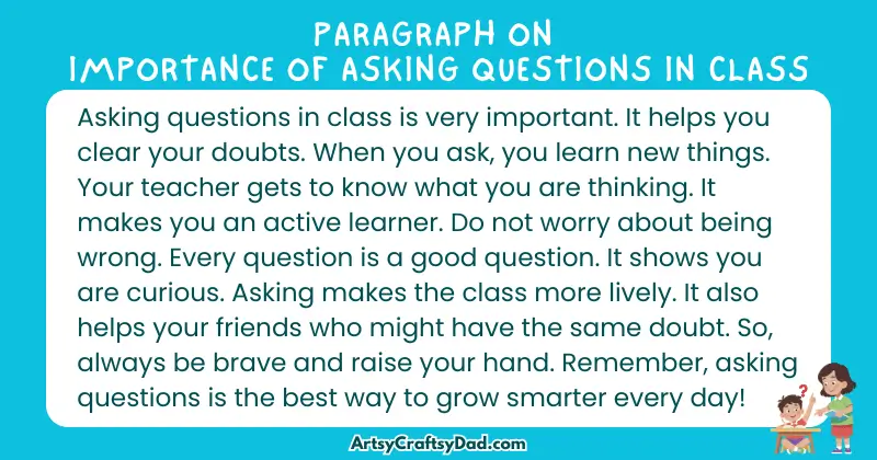 Essay & Paragraph on Importance of Asking Questions in Class for Grades 3 to 10