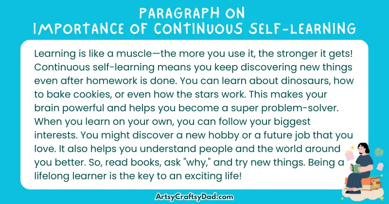 Essay & Paragraph on Importance of Continuous Self-Learning for Grades 3 to 10