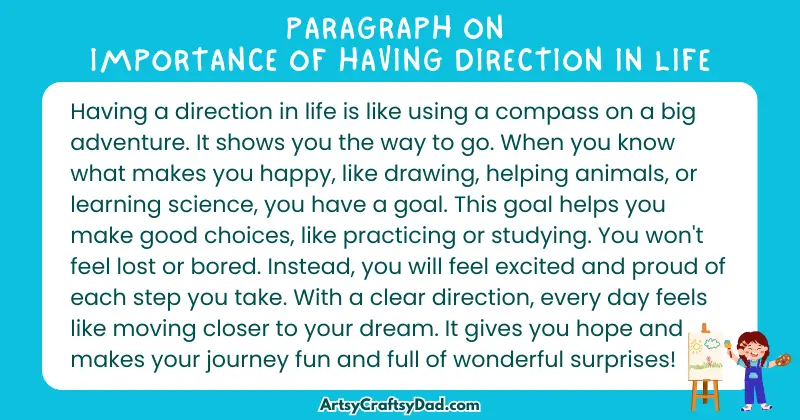 Long Paragraph on 'Importance of Having Direction in Life' - 100 Words for Grade 4