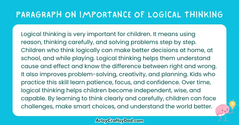 Essay & paragraph on Importance of Logical Thinking for Grades 2 to 9