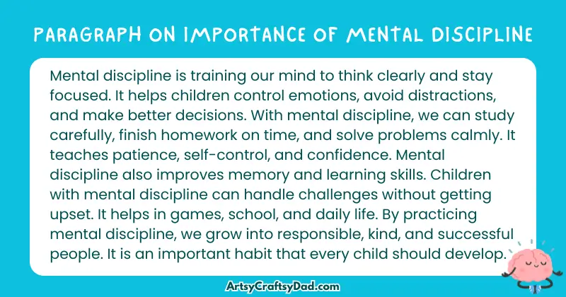 Essay & Paragraph on Importance of Mental Discipline for Grades 4 to 10