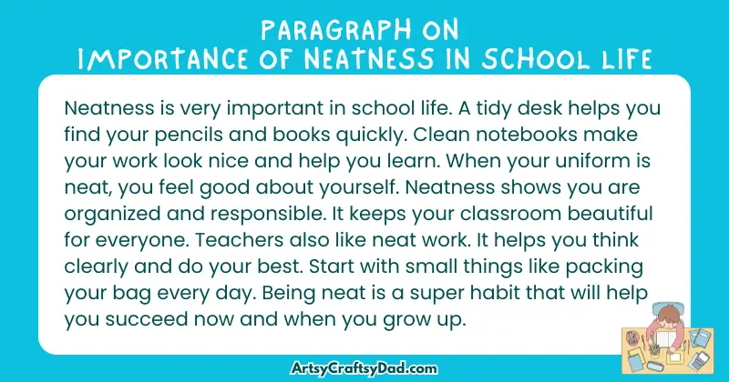 Essay & Paragraph on Importance of Neatness in School Life for Grades 3 to 10 Students