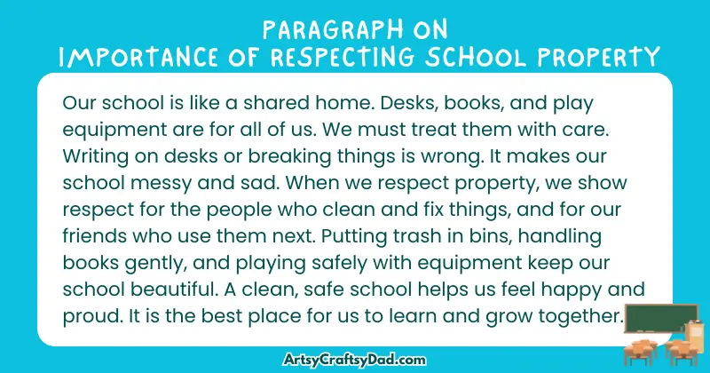 Essay & Paragraph on Importance of Respecting School Property for Grades 3 to 10 Students