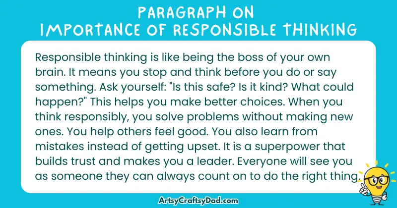 Essay & Paragraph on Importance of Responsible Thinking for Grades 2 to 10 Students