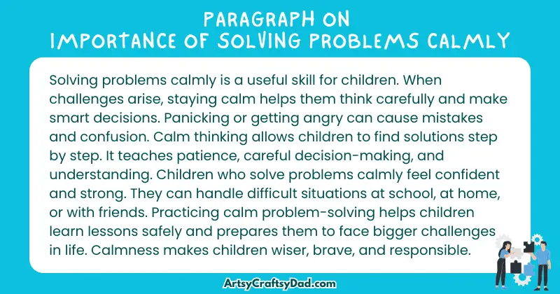 Essay & Paragraph on Importance of Solving Problems Calmly for Grades 3 to 9