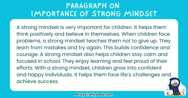 Essay & Paragraph on Importance of Strong Mindset for Grades 2 to 8