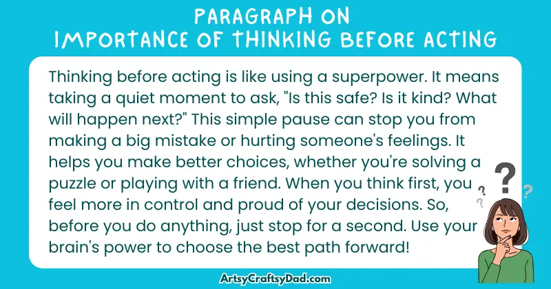 Essay & Paragraph on Importance of Thinking before Acting for Grades 3 to 10