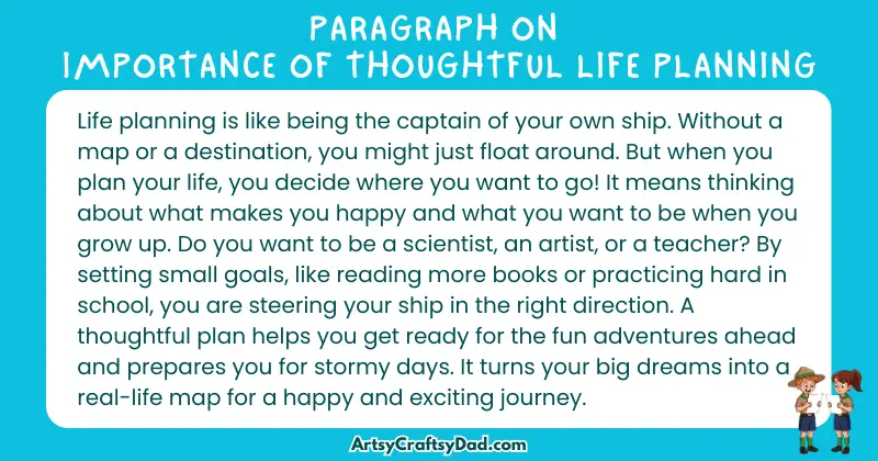 Essay & Paragraph on Importance of Thoughtful Life Planning for Grades 3 to 10 Students