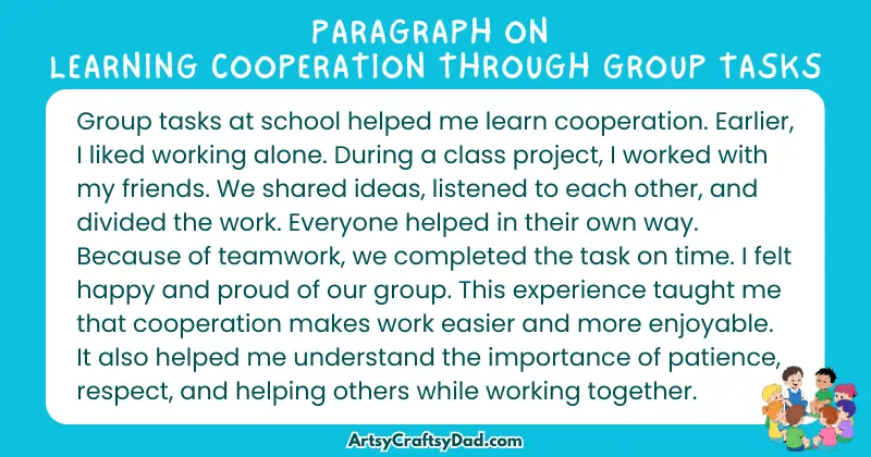 Essay & Paragraph on Learning Cooperation Through Group Tasks for Grades 4 to 10
