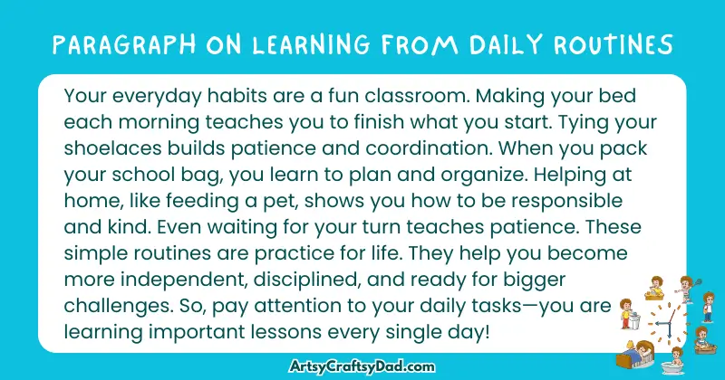 Essay & Paragraph on Learning From Daily Routines for Grades 2 to 10 Students