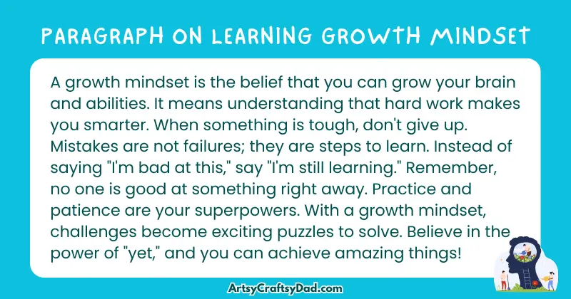 Essay & Paragraph on Learning Growth Mindset for Grades 3 to 10