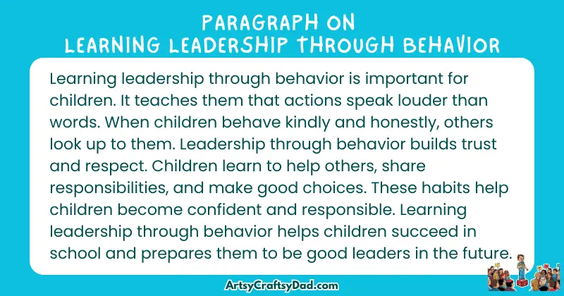 Long Paragraph on 'Learning Leadership Through Behavior - 100 Words for Grade 5