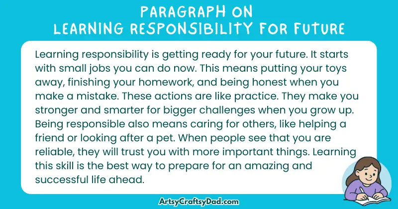 Essay & Paragraph on Learning Responsibility for Future for Grades 3 to 10
