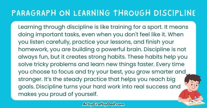 Long Paragraph on 'Learning Through Discipline' - 100 Words for Grade 4