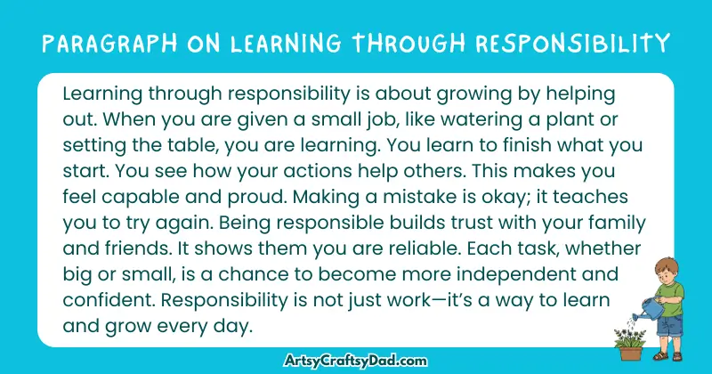 Essay & Paragraph on Learning Through Responsibility for Grades 2 to 10