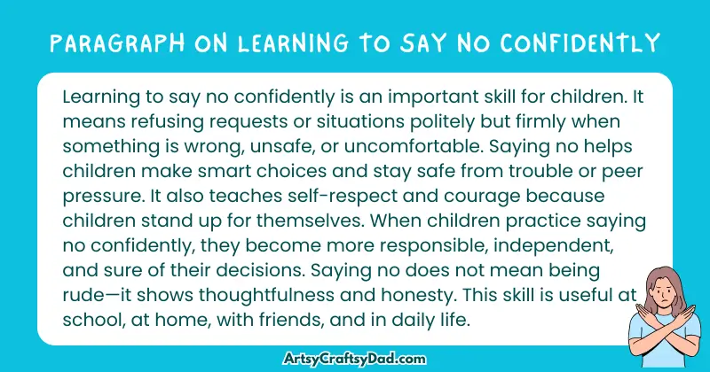 Long Paragraph on 'Learning to Say No Confidently'—100 Words for Grade 4