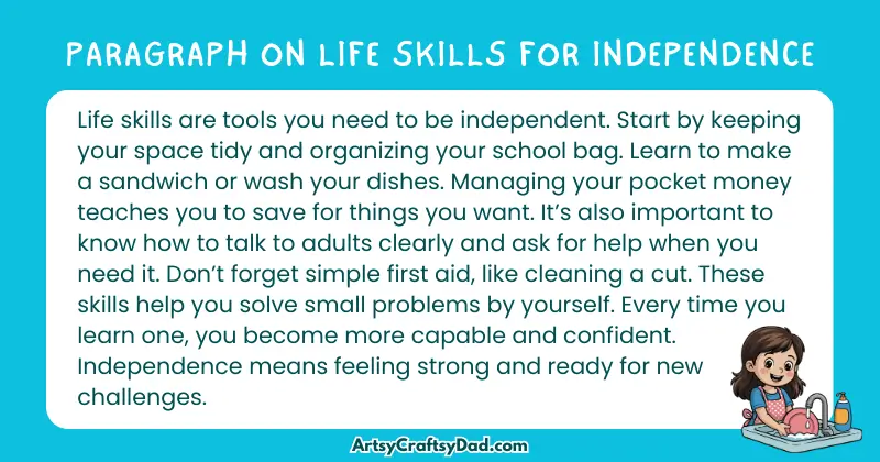 Essay & Paragraph on Life Skills For Independence for Grades 3 to 10 Students