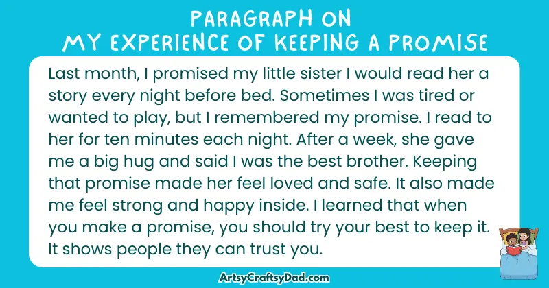 Essay & Paragraph on My Experience Of Keeping A Promise for Grades 2 to 10