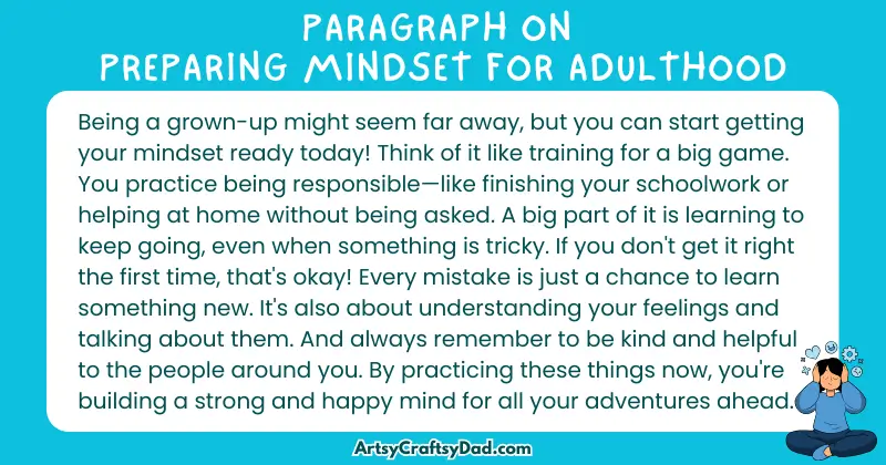 Long Paragraph on 'Preparing Mindset for Adulthood' - 100 Words for Grade 4