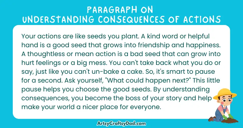 Essay & Paragraph on Understanding Consequences of Actions for Grades 2 to 10 Students