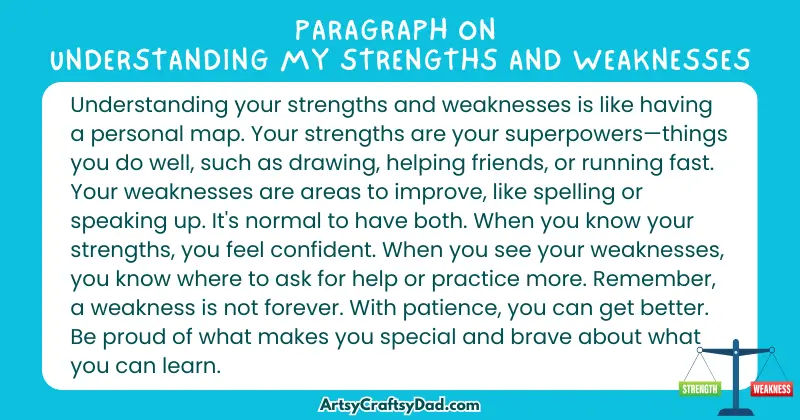 Essay & Paragraph on Understanding My Strengths and Weaknesses for Grades 3 to 10