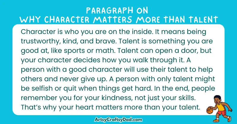 Essay & Paragraph on Why Character Matters More Than Talent for Grades 3 to 10 Students