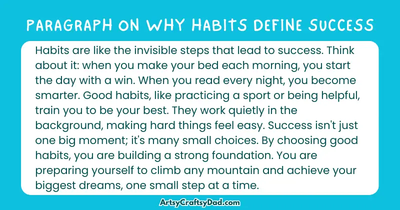 Essay & Paragraph on Why Habits Define Success for Grades 3 to 10