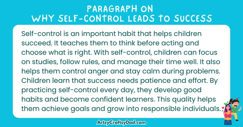 Essay & Paragraph on Why Self-Control Leads to Success for Grades 4 to 10