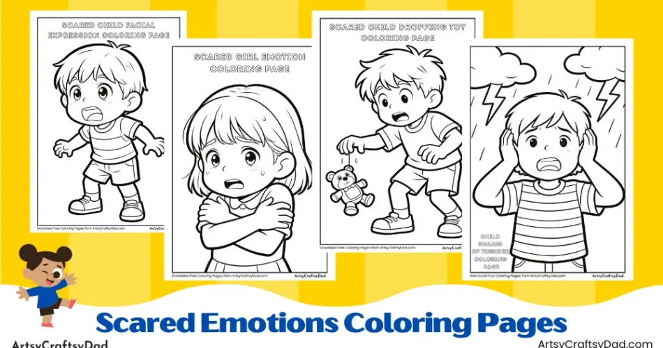 Scared Emotions Coloring Pages for Kids