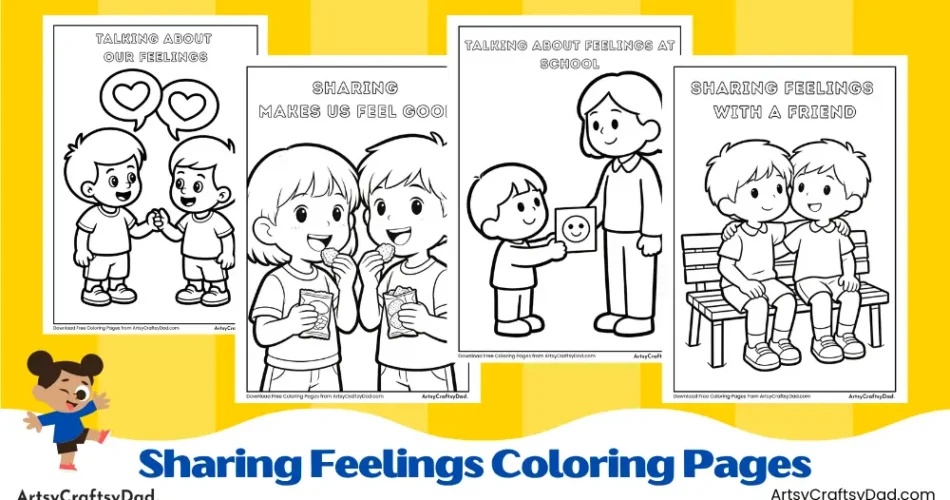 Sharing Feelings Coloring Pages for Kids