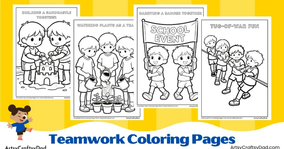 Printable Teamwork Coloring Pages for Classroom Activities